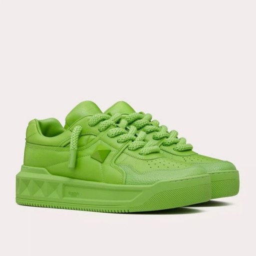 Valentino One Stud XL Alçak Spor Ayakkabı Unisex Nappa Deri Yeşil