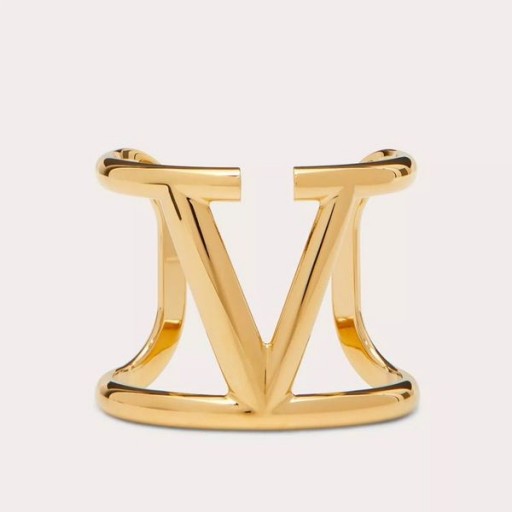 Metal Altından Valentino Büyük VLogo İmzalı Bileklik