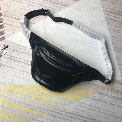Nappa Deri Siyah Valentino Büyük Bel Çantası