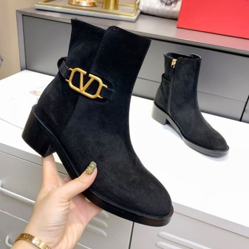 Valentino VLogo Signature Yarım çizmeler 30MM Kadın Süet Siyah