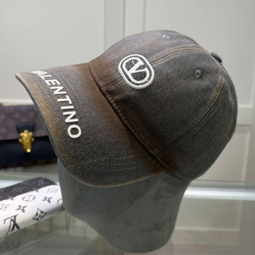 Valentino VLogo İmza Mektubu Pamuklu Gri Beyzbol Şapkası