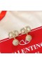 Valentino Mini VLogo İmza Kolye Küpe Metal kristal toplar Altın