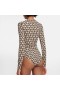 Valentino Bodysuit Kadın Toile Iconographe Likralı Bej