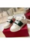 VLogo Unisex Dana Derisi ve Kumaşlı Valentino Açık Paten Spor Ayakkabı Beyaz / Koyu Yeşil
