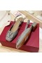 Valentino VLogo İmza Slingback Flats Kadın Rugan Gri