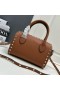 Valentino Küçük Rockstud Boston Çanta Taneli Dana Derisi Kahverengi
