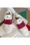 Valentino Rockstud Işıltılı Kristallere Sahip İsimsiz Spor Ayakkabılar Unisex Dana Derisi Beyaz / Kırmızı