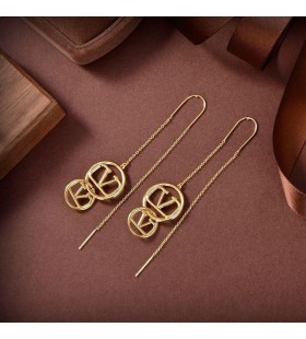 Metal Altından Valentino Küçük VLogo İmzalı Dangle Küpeler