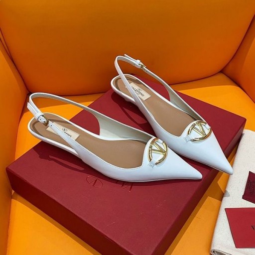 Valentino Vlogo Slingback Bailarinas Mujer Piel De Becerro Blanco