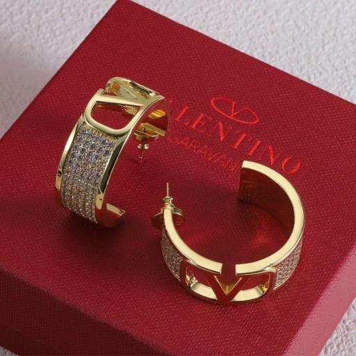 Valentino Gran VLogo Firma De Pendientes De Metal Con Cristales De Swarovski Oro