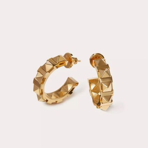 Valentino Mini Rockstud Pendientes De Aro De Metal De Oro