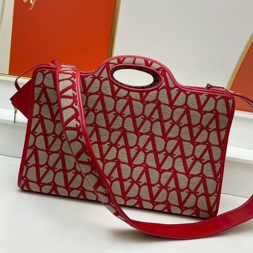 Valentino Grande De La Troisieme Bolsa De Compras En Toile Iconographe Tela Roja