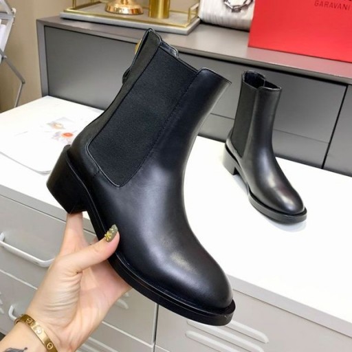 Valentino Rockstud Chelsea Botas De Mujer De Piel De Becerro Negro