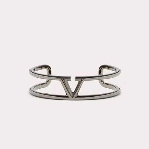 Valentino VLogo Firma Brazalete Pulsera En Metal Negro
