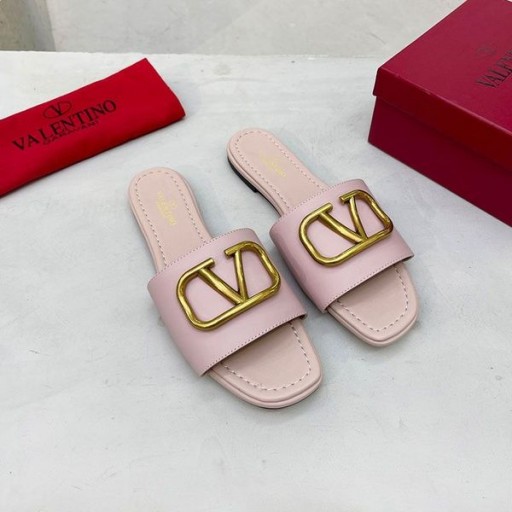 Valentino VLogo Firma De Diapositivas De Las Mujeres De Piel De Becerro De La Cereza