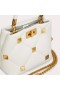 Valentino Pequeña Romano Stud Bolso De Mano En Cuero De Napa Blanco