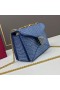 Valentino Pequeño Perno de Crossbody del Bolso Con Cadena y brillantes Cristales En ante Azul marino