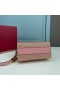 Valentino Mini Vsling Bolso De Mano Con Brillantes Cristales En Piel De Becerro De La Cereza De Oro/