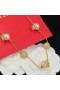 Valentino VLogo Firma Collar En Metal Con Perlas De Cristal De Oro