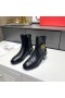 Valentino VLogo de la Firma de Botas de Tobillo de 40MM de las Mujeres de piel de Becerro Negro