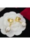 Valentino Mini Rockstud Colgante Pendientes En Metal Con Perlas De Oro