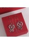 Valentino Pequeño VLogo Firma Cuelgan Aretes De Metal De Plata