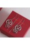 Valentino Pequeño VLogo Firma Cuelgan Aretes De Metal De Plata