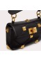 Valentino Pequeña Romano Stud Bolso De Hombro En Piel De Napa Negro/Oro