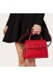 Valentino Pequeño Vsling Bolso De Mano En Piel De Becerro Granulada Rojo