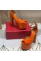 Valentino Tan-Go Sandalias De Plataforma Con Correa En El Tobillo De Las Mujeres De Cuero De Patente De Naranja