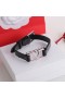 Valentino VLogo Firma Pulsera En Piel De Becerro Negro