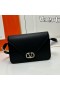 Valentino Pequeño VLogo Flap Bolsa De Hombro De Piel De Becerro Negro