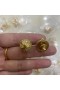 Valentino VLogo Firma Hemisferio Par De Aros De Metal Con Cristales De Oro