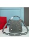 Valentino Mini Romana Stud Bolso De Mano Con Brillantes Postes De Madera Forrado En Napa Gris