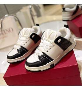 Valentino Open de Skate Zapatillas de deporte Con VLogo Unisex de piel de Becerro y de Tela Negro/Blanco