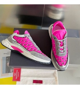 Valentino Listo Ir Runner Zapatillas de deporte Con VLogo Unisex de Tela y de Cuero Rosa