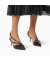 فالنتينو Rockstud مضخات Slingback مع غير المتكافئة الأشرطة المرأة جلد العجل الأسود
