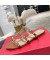 فالنتينو Rockstud الشرائح المرأة جلد العجل البني