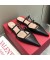 فالنتينو Rockstud ناعم البغال المرأة جلد العجل الأسود