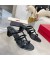 فالنتينو Rockstud سميكة ذات الكعب العالي الشرائح المرأة جلد العجل الأسود