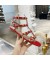 فالنتينو Rockstud شقة الصنادل حزام الكاحل النساء جلد العجل الأحمر