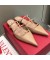 فالنتينو Rockstud ناعم البغال المرأة جلد العجل البني