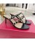 فالنتينو Rockstud شباشب بكعب الشرائح المرأة جلد العجل الأسود