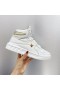 Valentino Jeden Stud Mid-Top Tenisky Unisex Telecí Kůže Bílá/Zlato