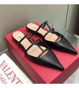 Valentino Rockstud Jemný Muly Ženy Telecí Kůže Černé