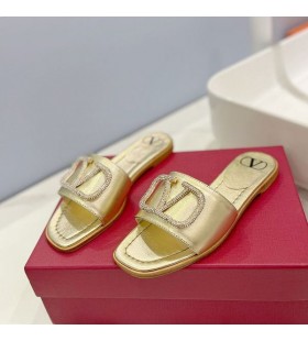 Valentino VLogo Podpis Snímky S Krystaly Swarovski Žen Teletina Zlato
