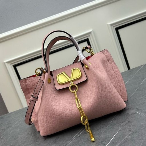 Valentino Lille VLogo Undslippe Tote I Kornet Kalveskind Pink