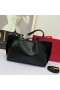 Valentino Store VLogo Undslippe Tote I Kalveskind Sort/Hvid