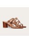 Valentino Rockstud Tyk-Heeled Dias Kvinder Kalveskind Brun