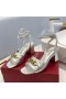 Valentino Vlogo Chain Sandals Women Calfskin Silver